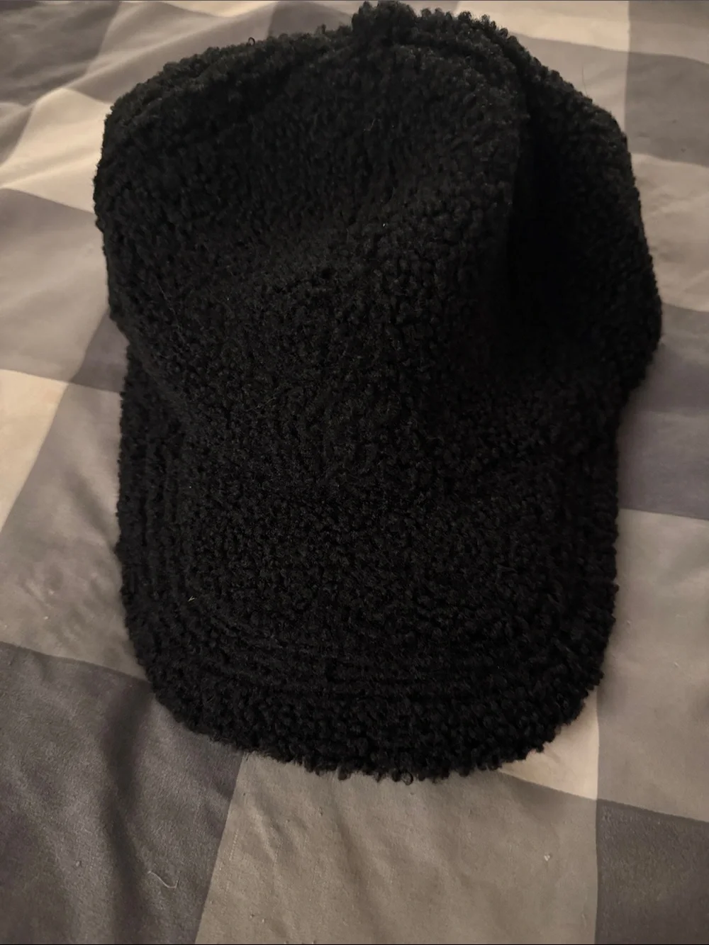 Cozy Black Sherpa Cap for Women